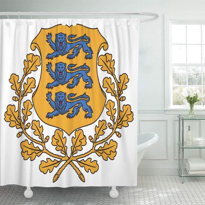 An Estonian coat of arms shower curtain by Libin. Photo: walmart.com