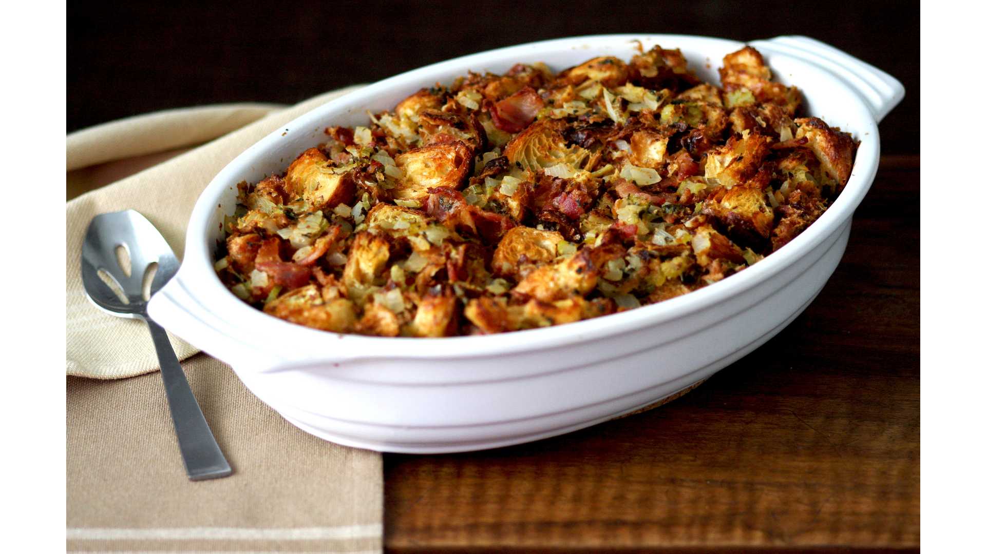 Bacon and Onion Croissant Stuffing