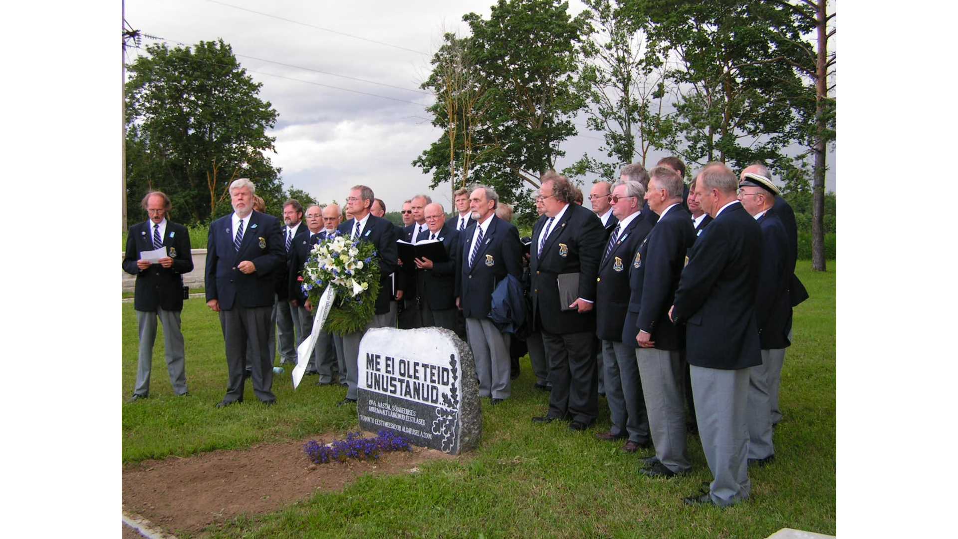 TEM at the memorial stone in 2004