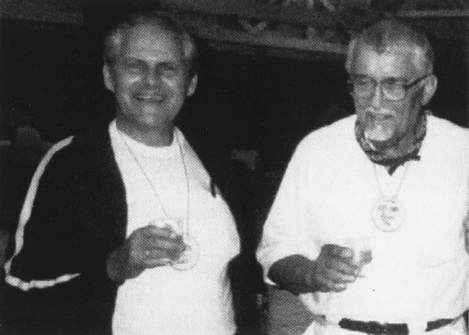 Olev Träss and Heino Jõe celebrating another successful Metsaülikool. archival photo 